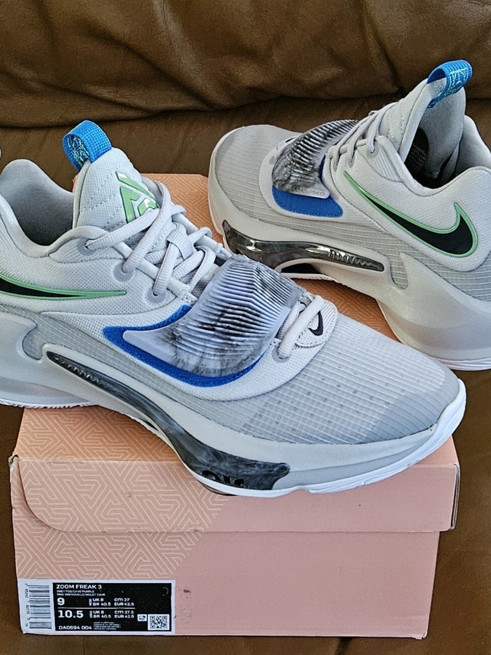 New Men's Nike Zoom Freak 3 Multicolor Sneakers Size 9